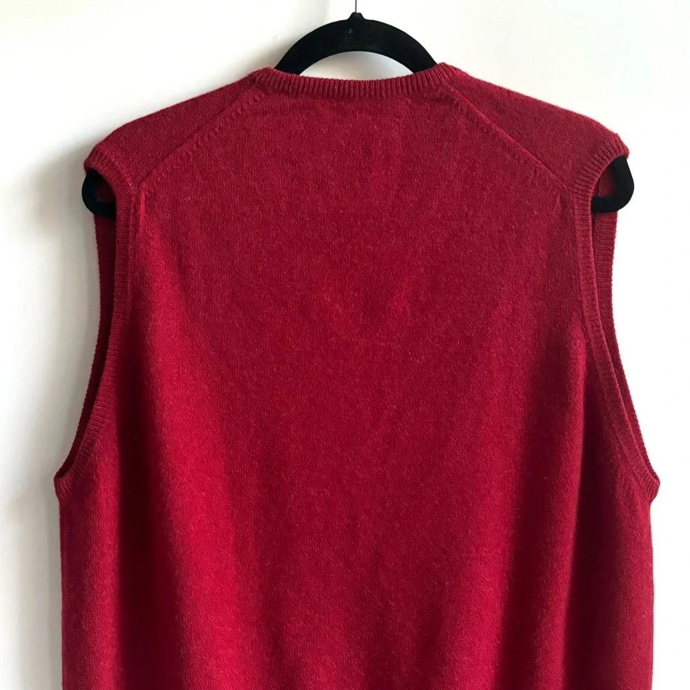 Ede & Ravenscroft 100% New Lambswool Sweater Vest Red Size Large